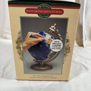 NEW Vintage Mr Christmas Seasons Greetings Around The World Globe 22 Languages
